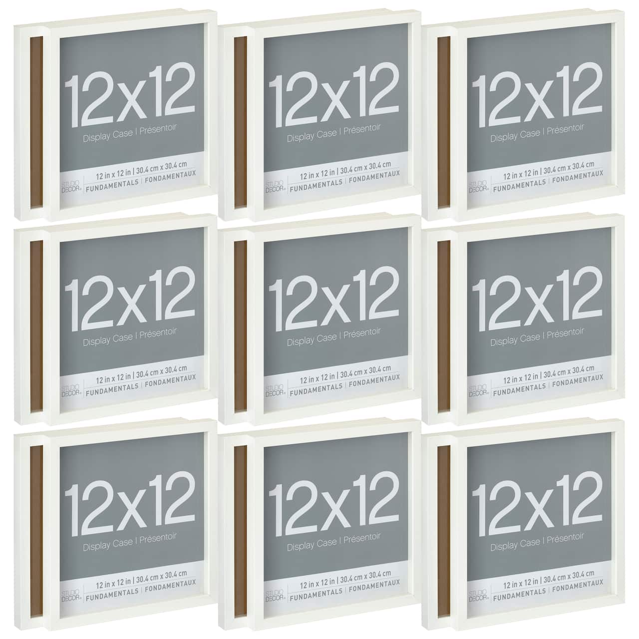 9 Packs: 2 ct. (18 total) White Fundamentals 12" x 12" Display Box by Studio Décor®